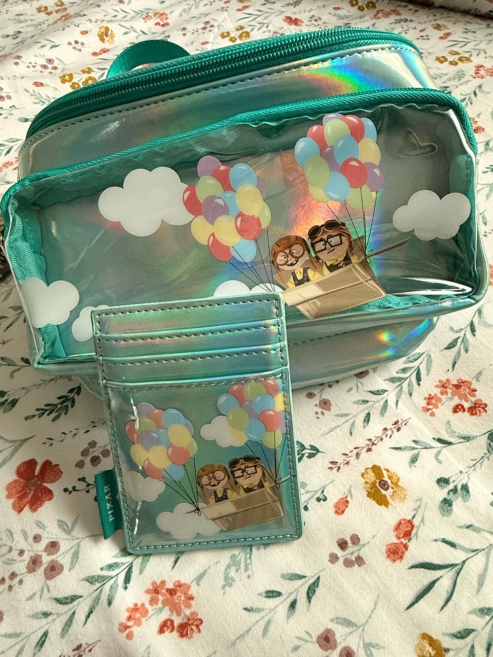 Disney Loungefly Fanny Pack - “Up”Themed - Teal Holographic - Picture 2 of 5